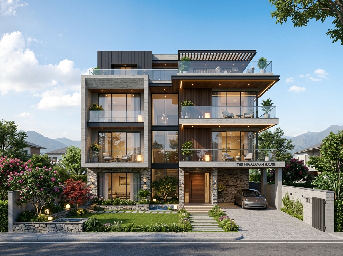 Modern 3.5 Storey Residential Villa Design
